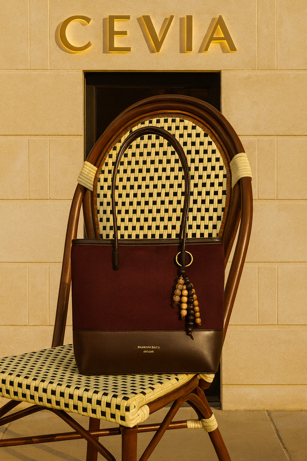 The Marivelle Bordeaux-Suede Dual-Tone Shoulder Tote