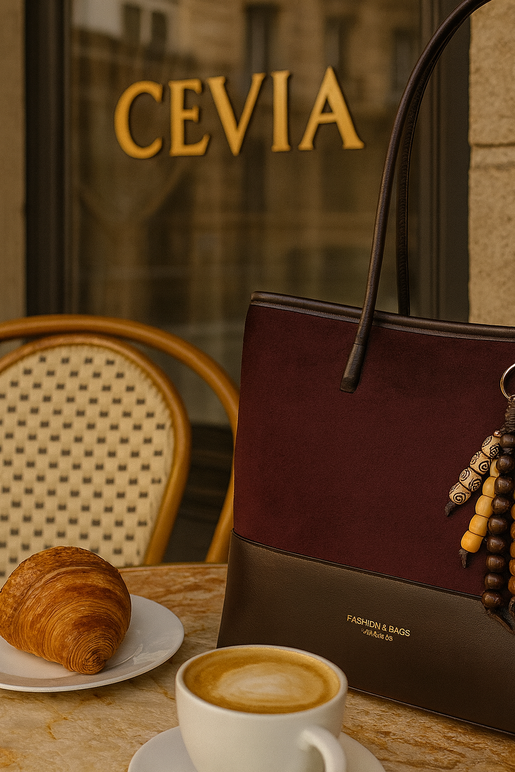 The Marivelle Bordeaux-Suede Dual-Tone Shoulder Tote