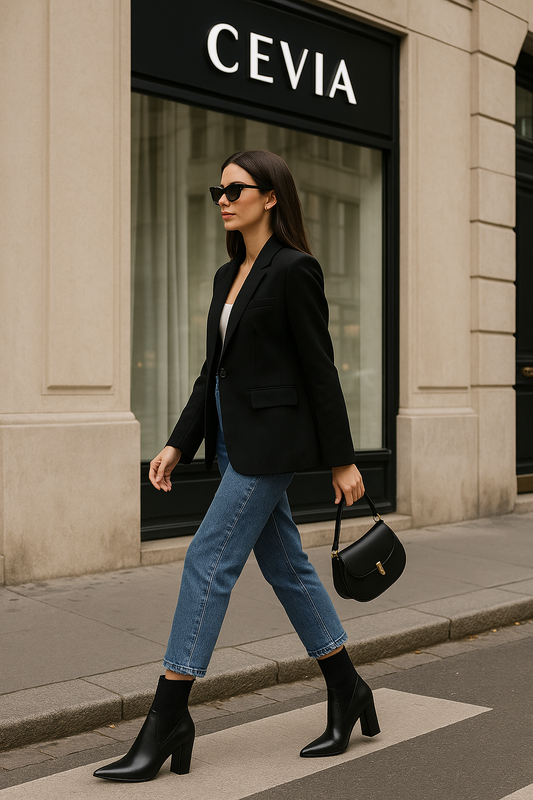 Timeless Noir Stretch Heeled Boots