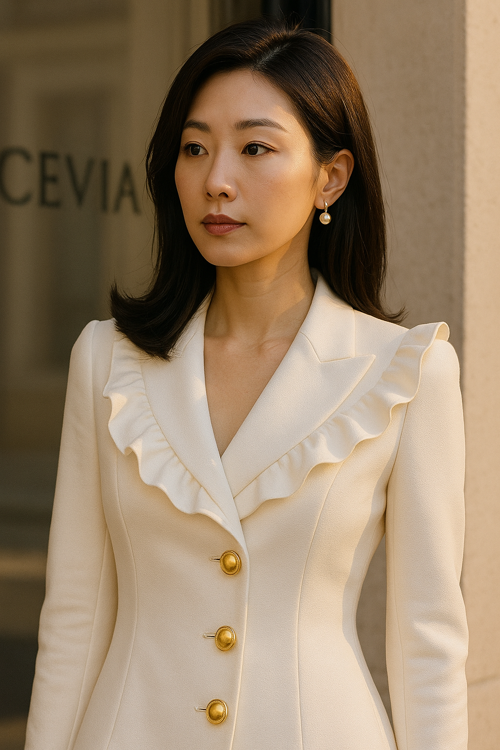 The Élise Ruffle Blazer