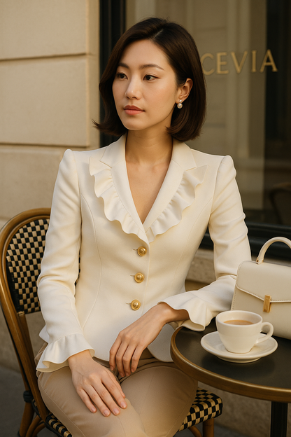 The Élise Ruffle Blazer