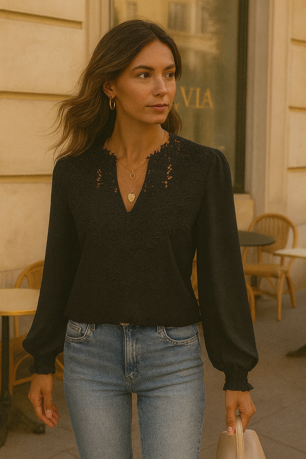 The Elara Lace Blouse