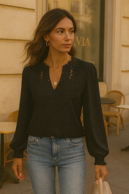 The Elara Lace Blouse
