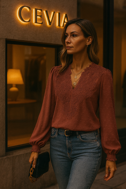 The Elara Lace Blouse