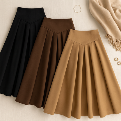 The Evanna Pleated Midi Skirt