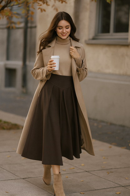 The Evanna Pleated Midi Skirt