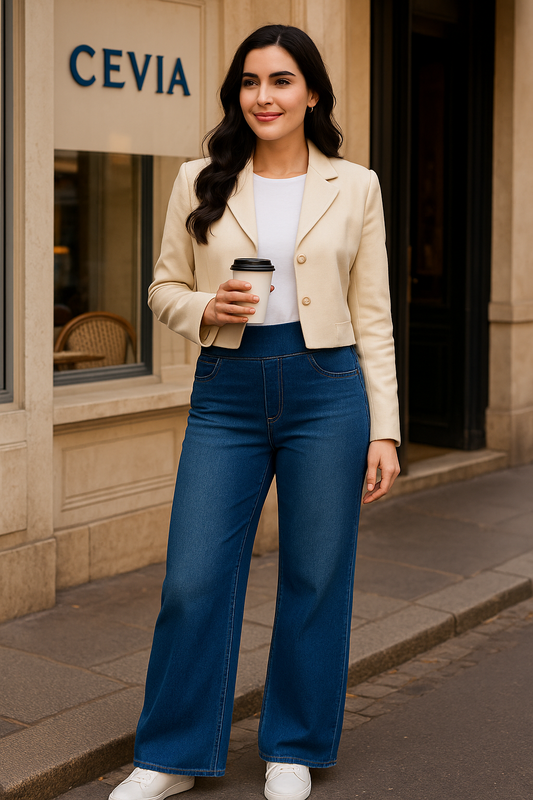 High-Waisted Wide-Leg Jeans