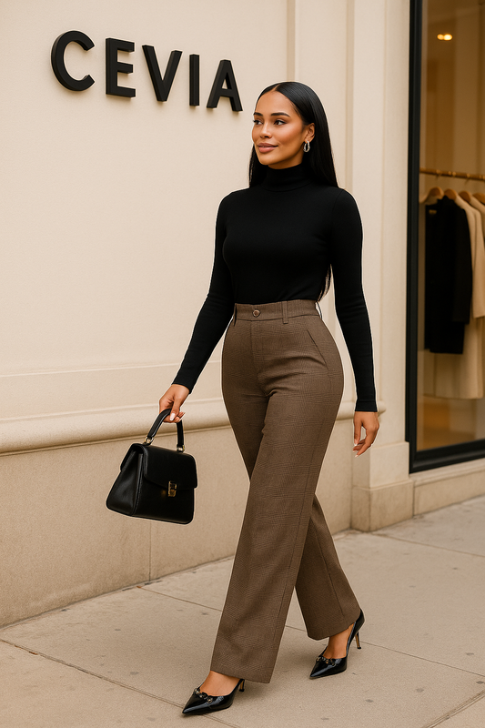 The “Sienna Grace” High-Waist Plaid Pants