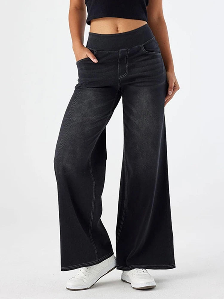 High-Waisted Wide-Leg Jeans