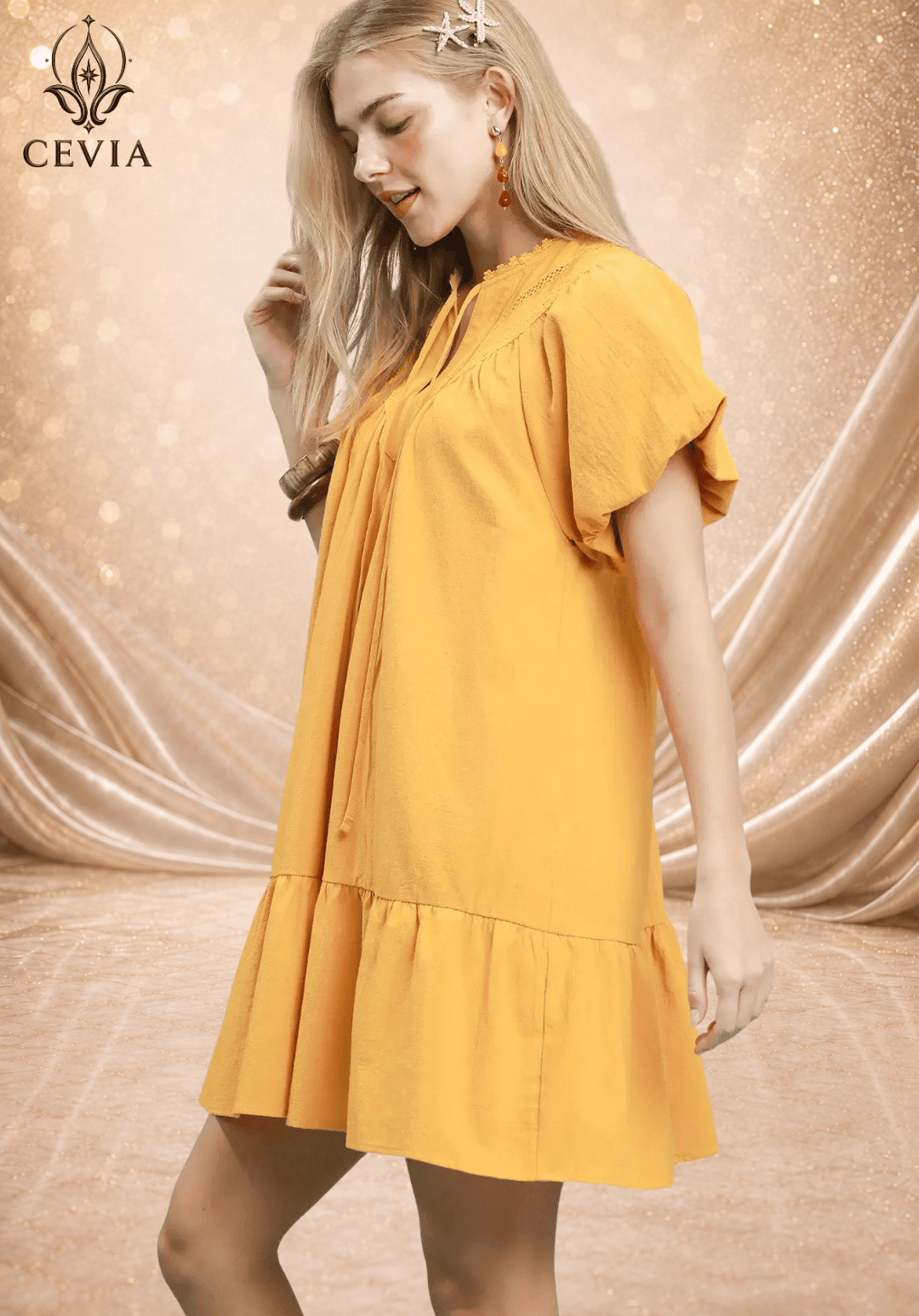 Breezy Cotton Tassel Mini Dress - CEVIA