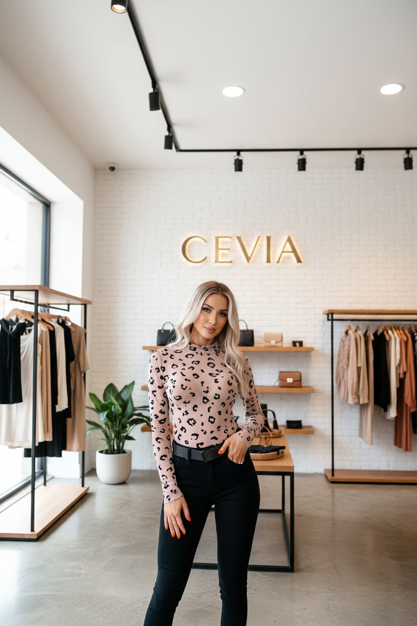 The Léophelle Sheer Rose-Taupe Bodysuit