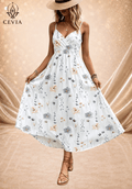 Floral Surplice Maxi Sundress - CEVIA