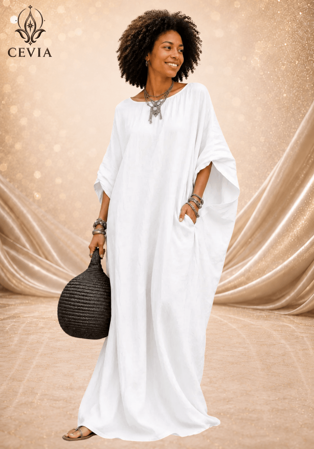 The Asymmetrical Draped Maxi Dress - CEVIA