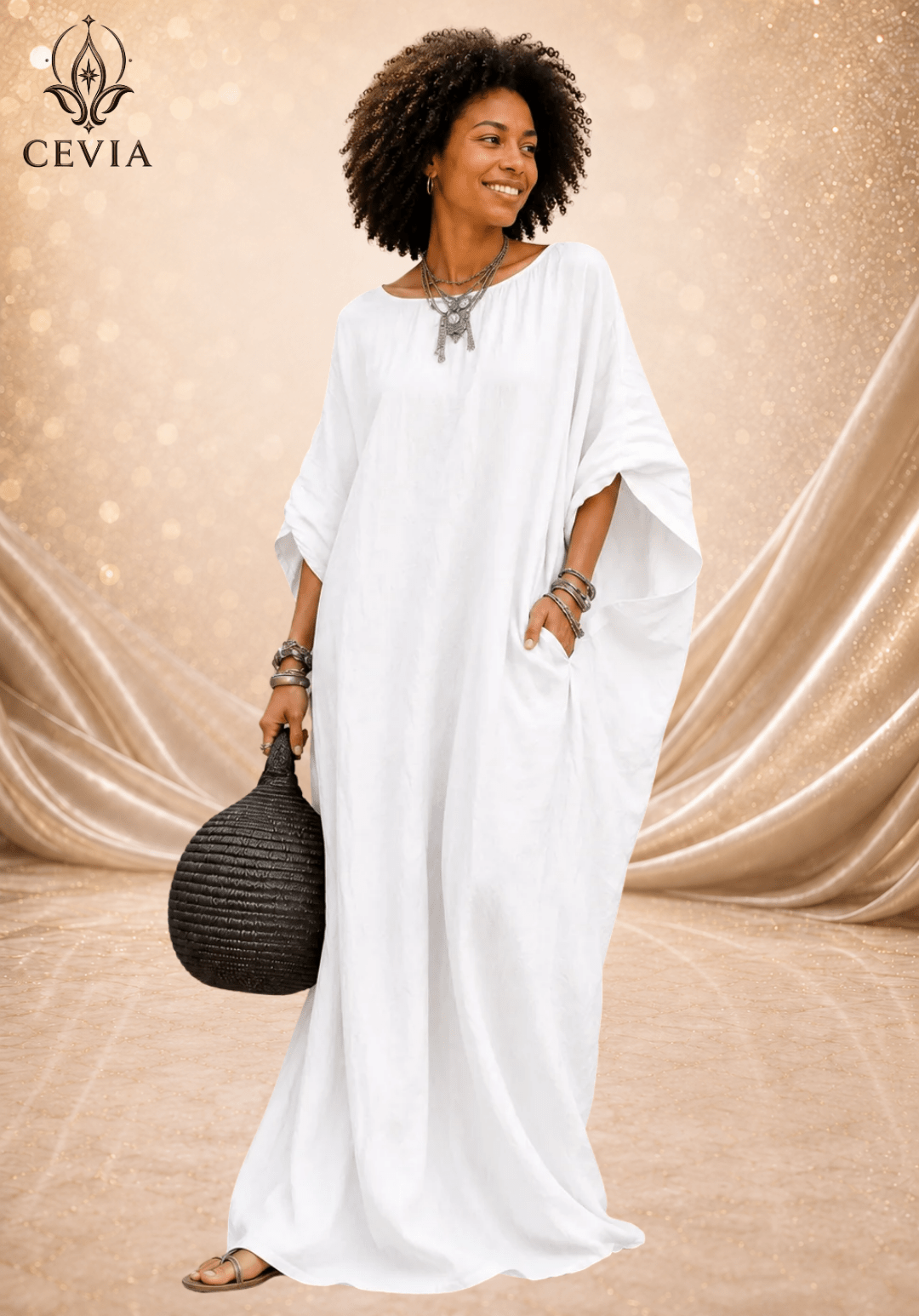 The Asymmetrical Draped Maxi Dress - CEVIA