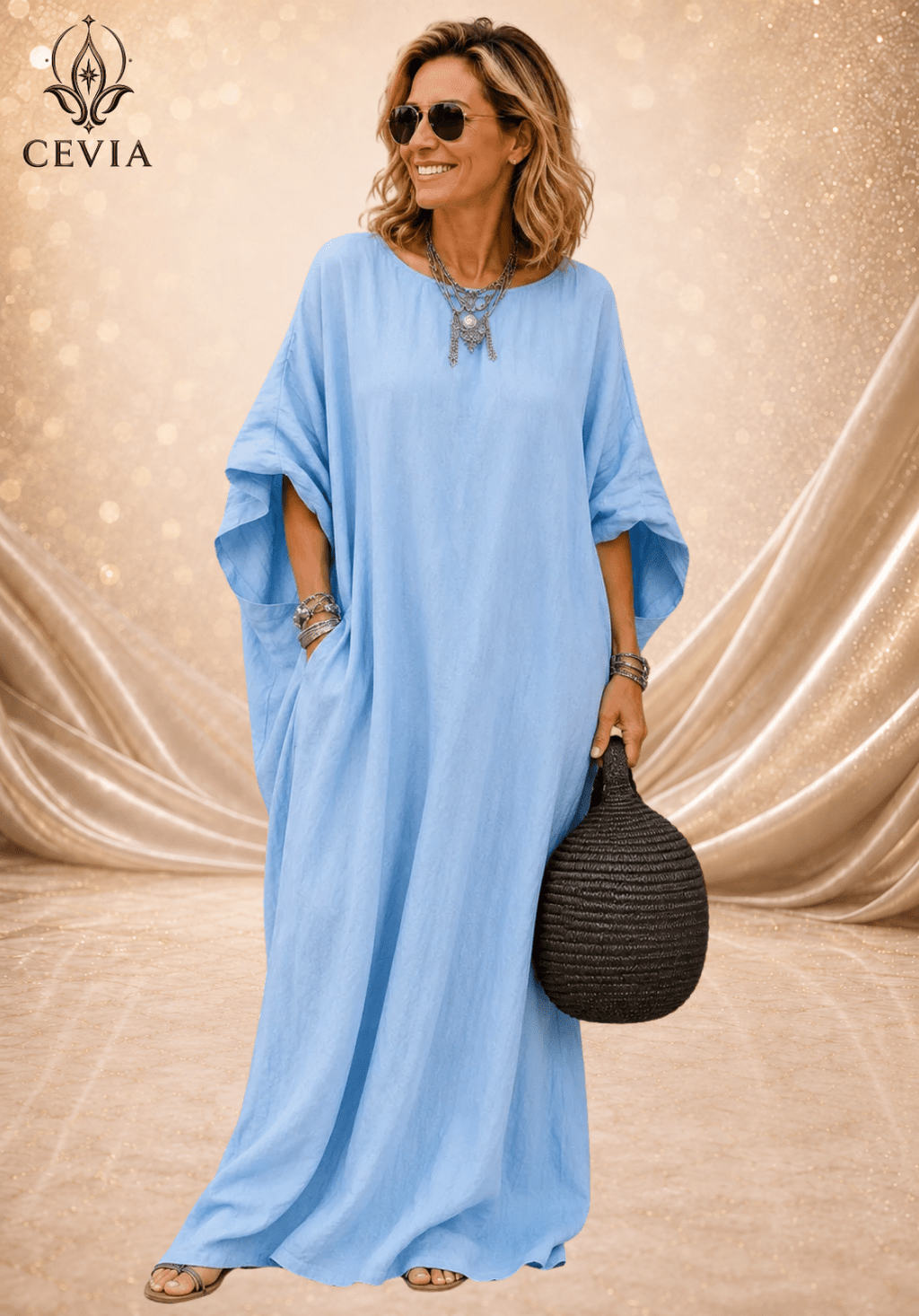 The Asymmetrical Draped Maxi Dress - CEVIA