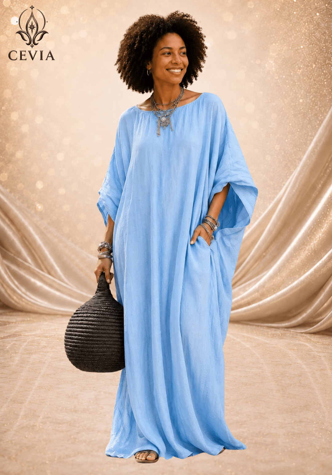 The Asymmetrical Draped Maxi Dress - CEVIA