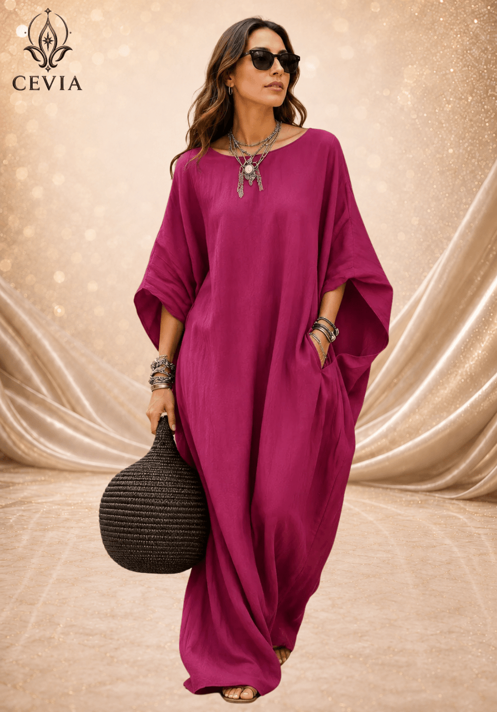 The Asymmetrical Draped Maxi Dress - CEVIA
