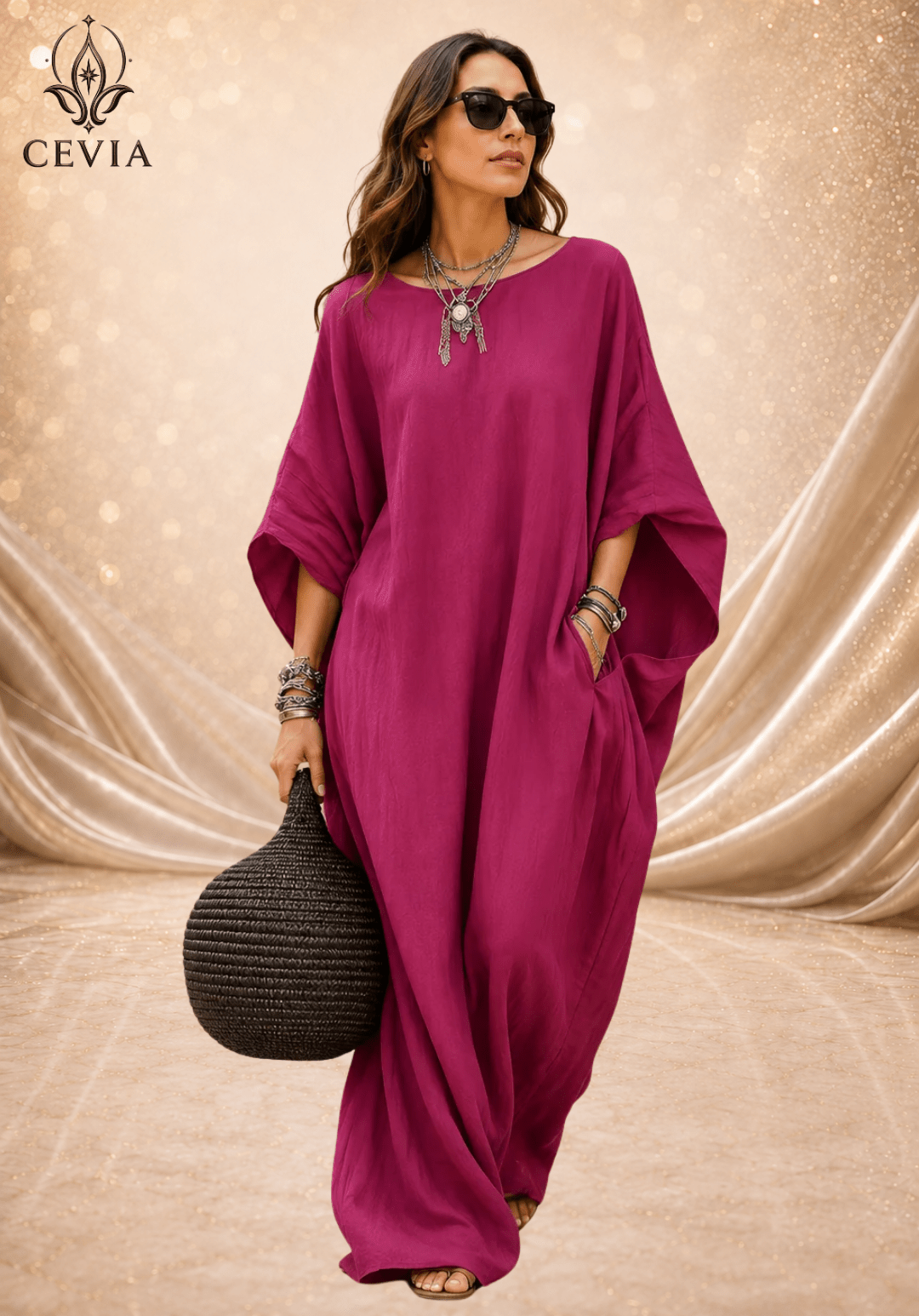 The Asymmetrical Draped Maxi Dress - CEVIA