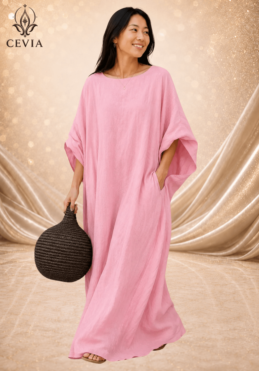 The Asymmetrical Draped Maxi Dress - CEVIA