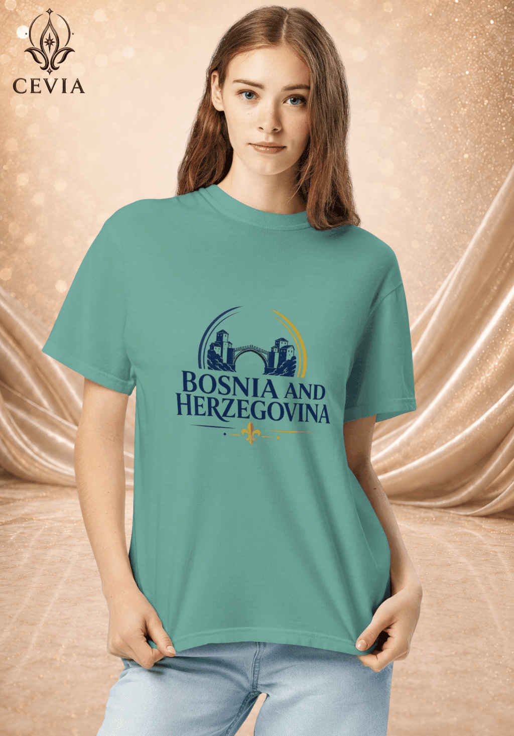The Bosnia and Herzegovina Supporter Graphic Tee - CEVIA