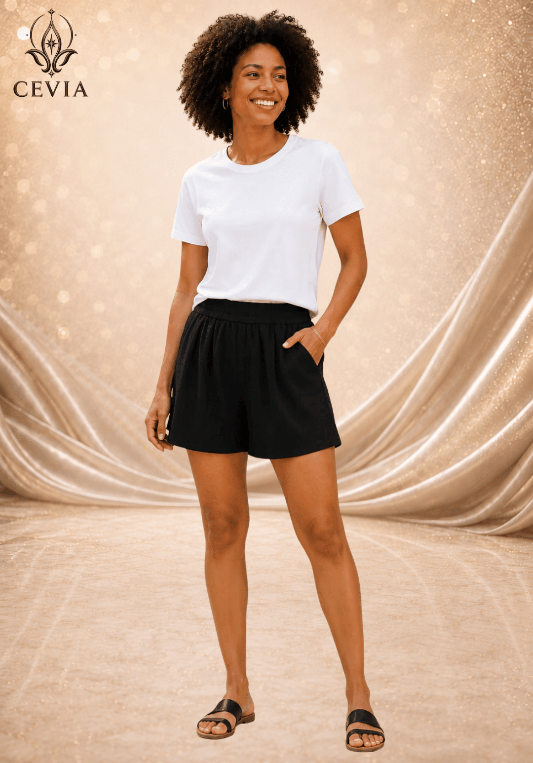 The Coastal Ease Ribbed Shorts - CEVIA