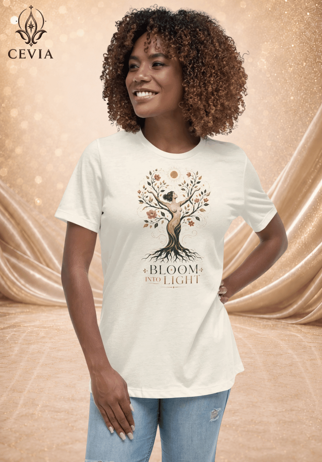 The Radiant Bloom Graphic Tee - CEVIA