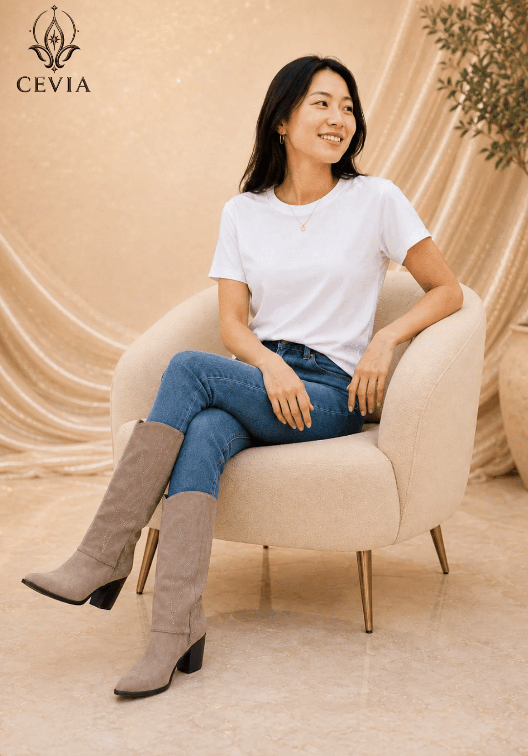 The Radiant Western Knee-High Boots - CEVIA