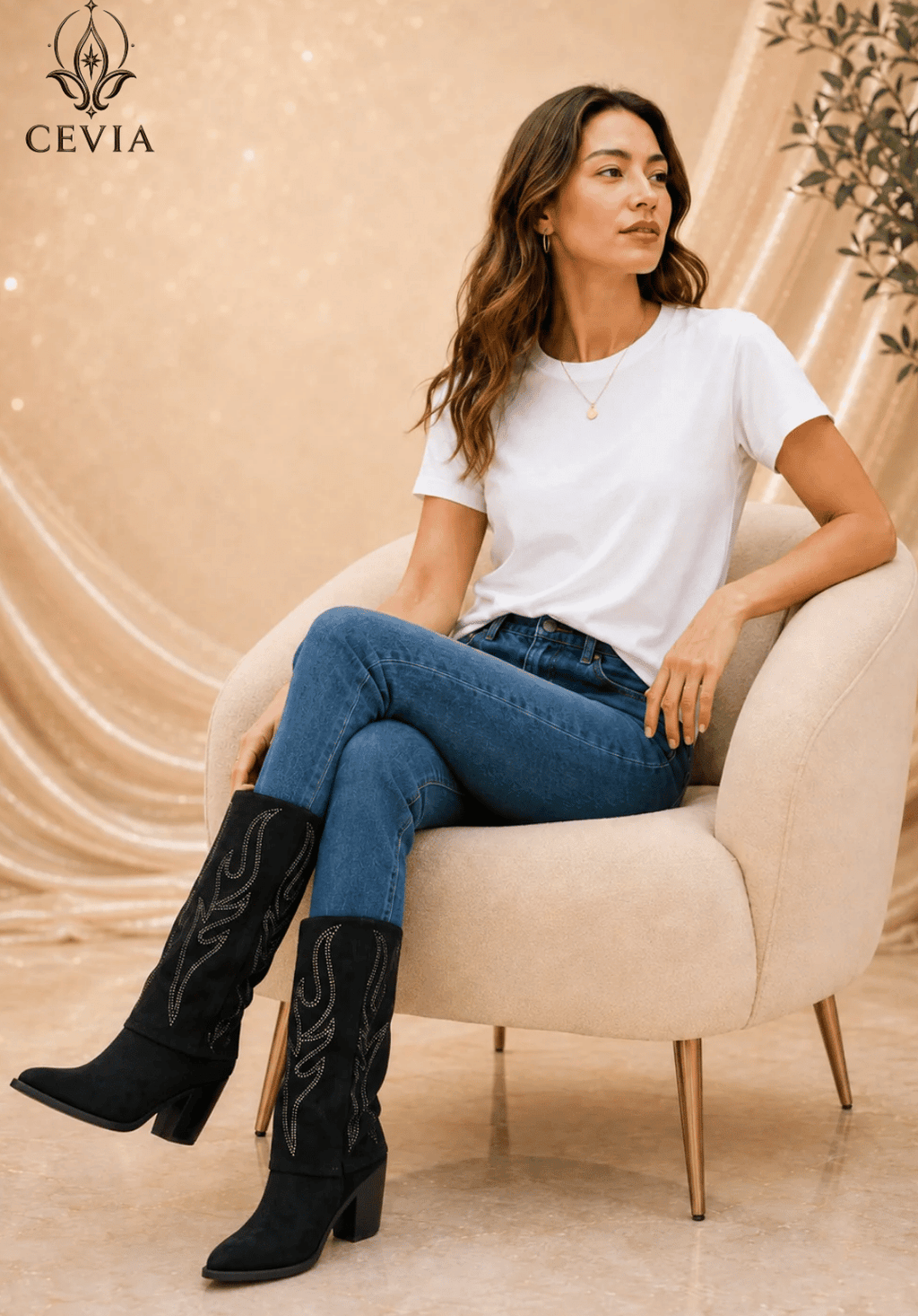 The Radiant Western Knee-High Boots - CEVIA