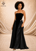 The Rhinestone Lace-Up Evening Gown - CEVIA