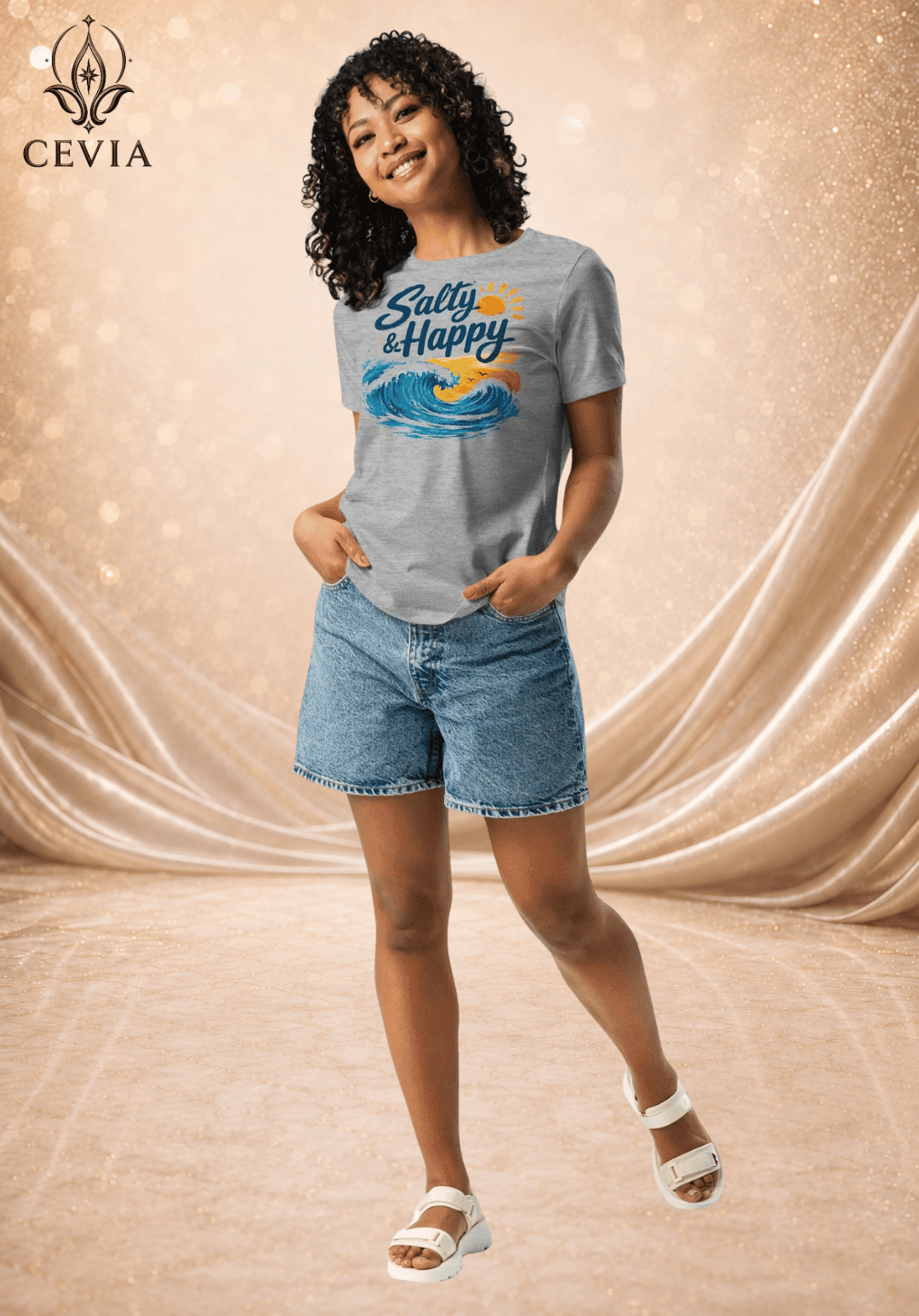 The Salty & Happy Graphic Tee - CEVIA