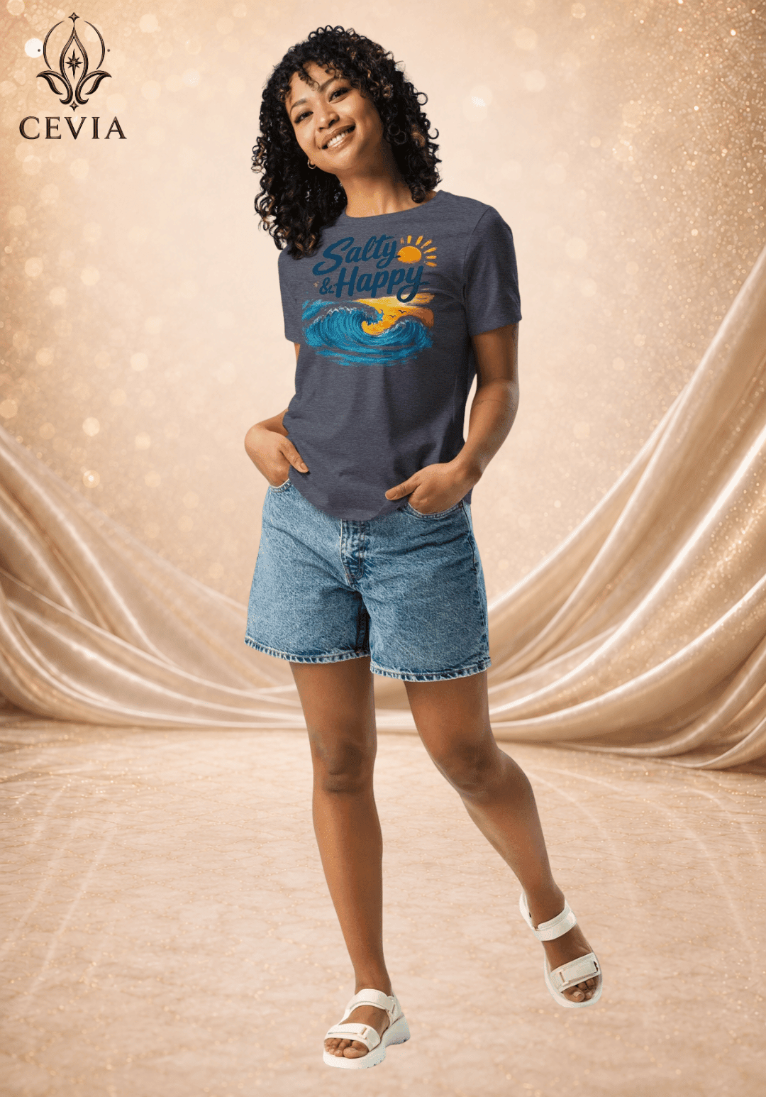 The Salty & Happy Graphic Tee - CEVIA