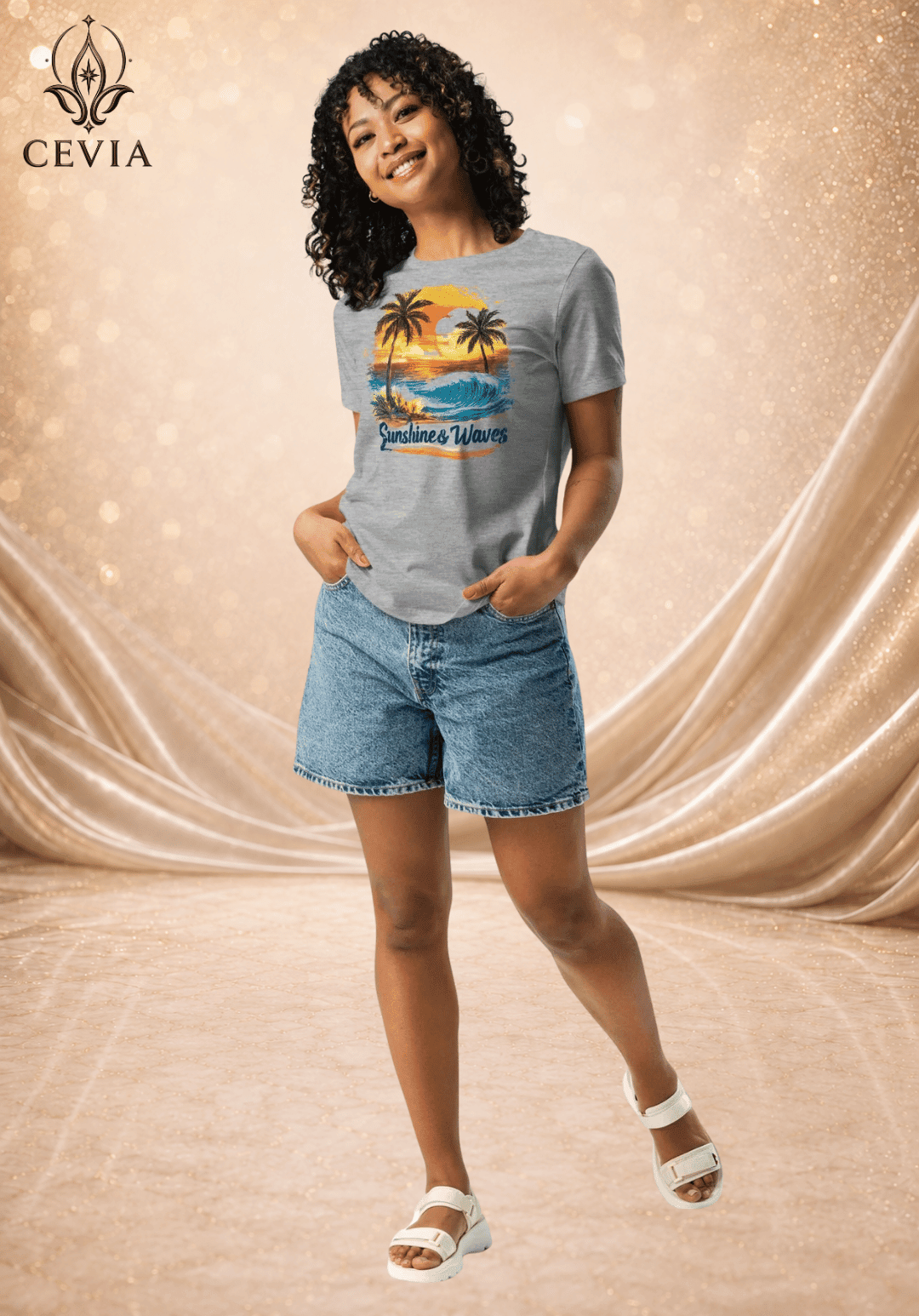 The Sunshine & Waves Graphic Tee - CEVIA