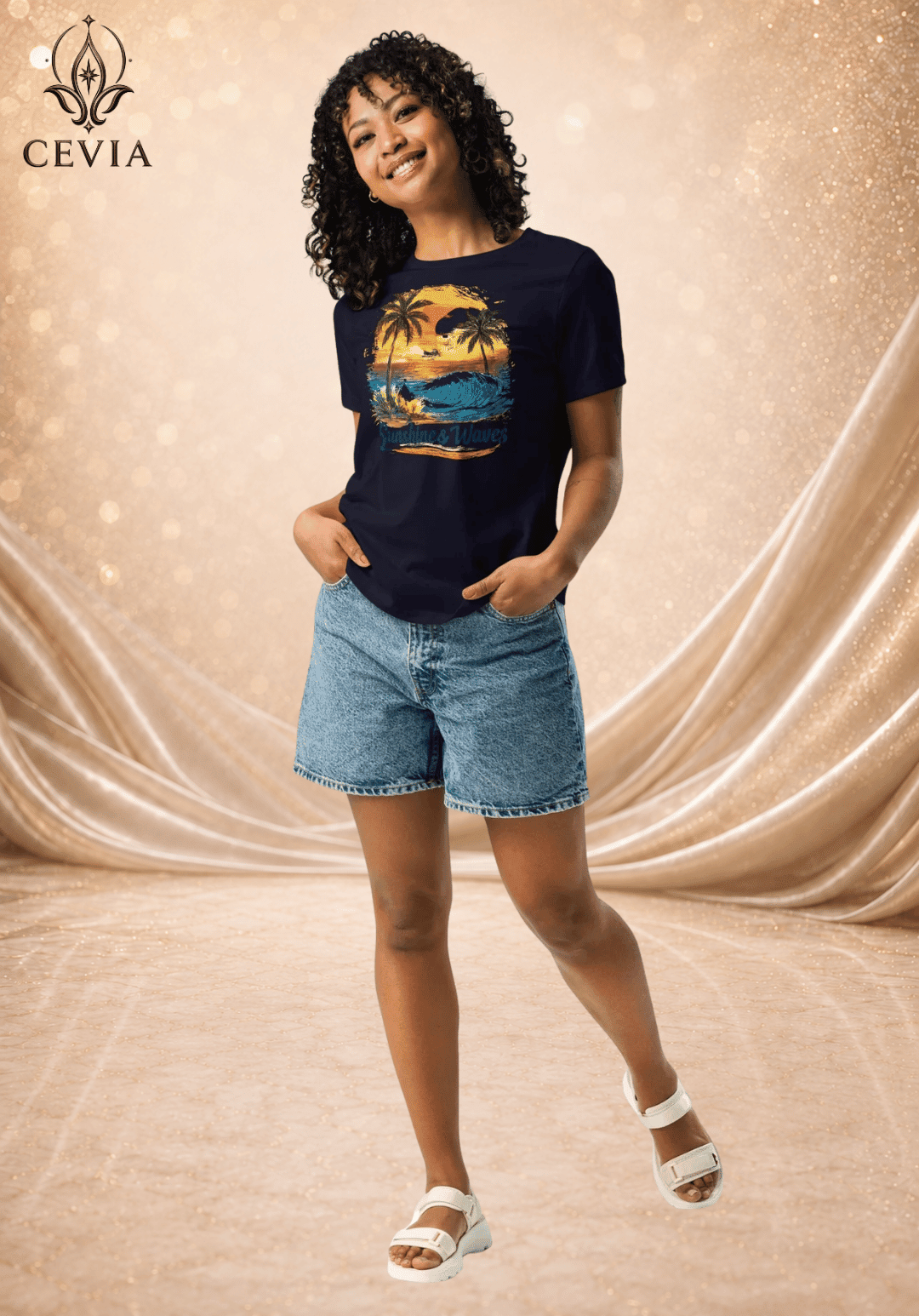The Sunshine & Waves Graphic Tee - CEVIA