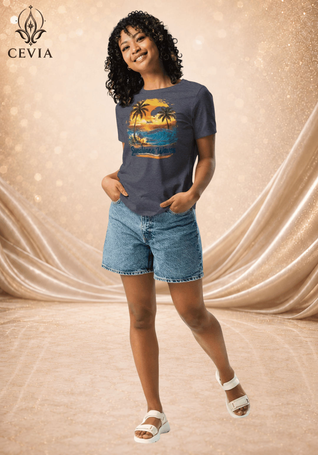 The Sunshine & Waves Graphic Tee - CEVIA