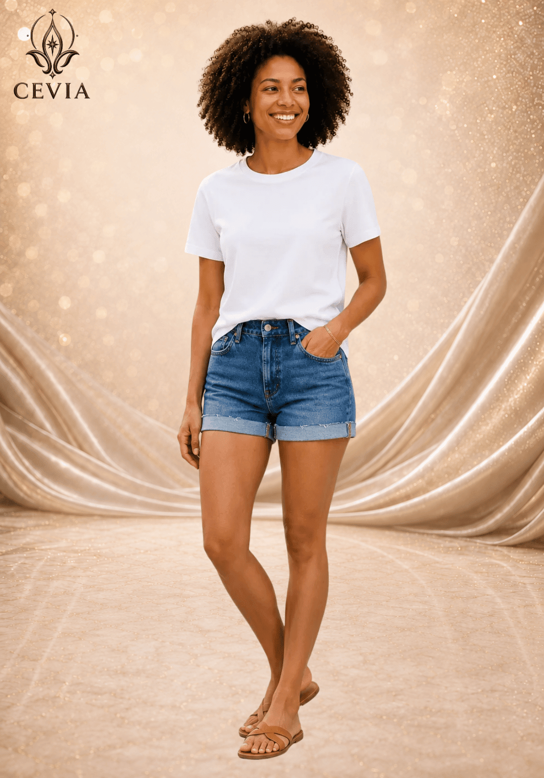 The Weekend Ease Denim Shorts - CEVIA