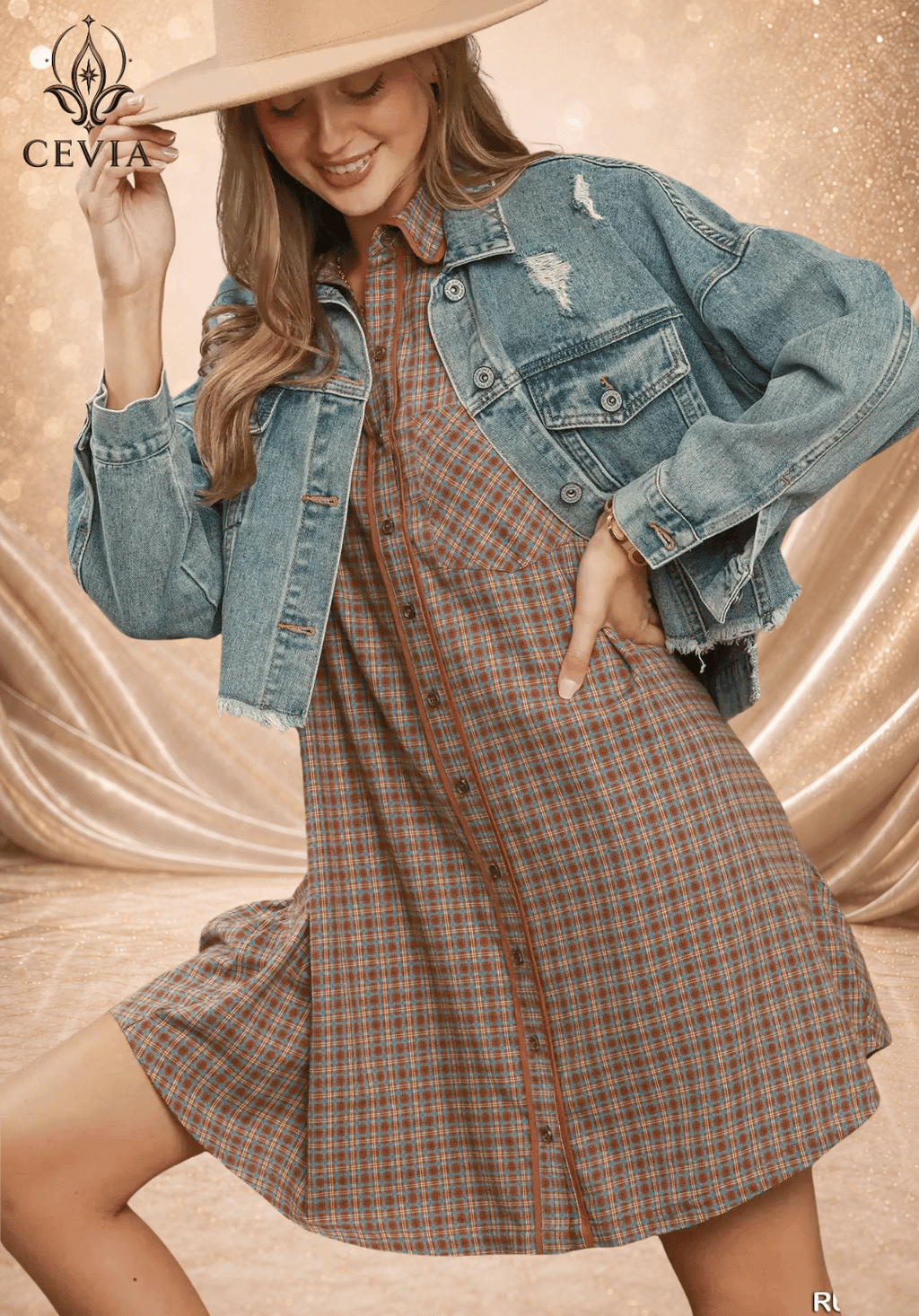 Timeless Plaid Oversized Shirt Dress - CEVIA