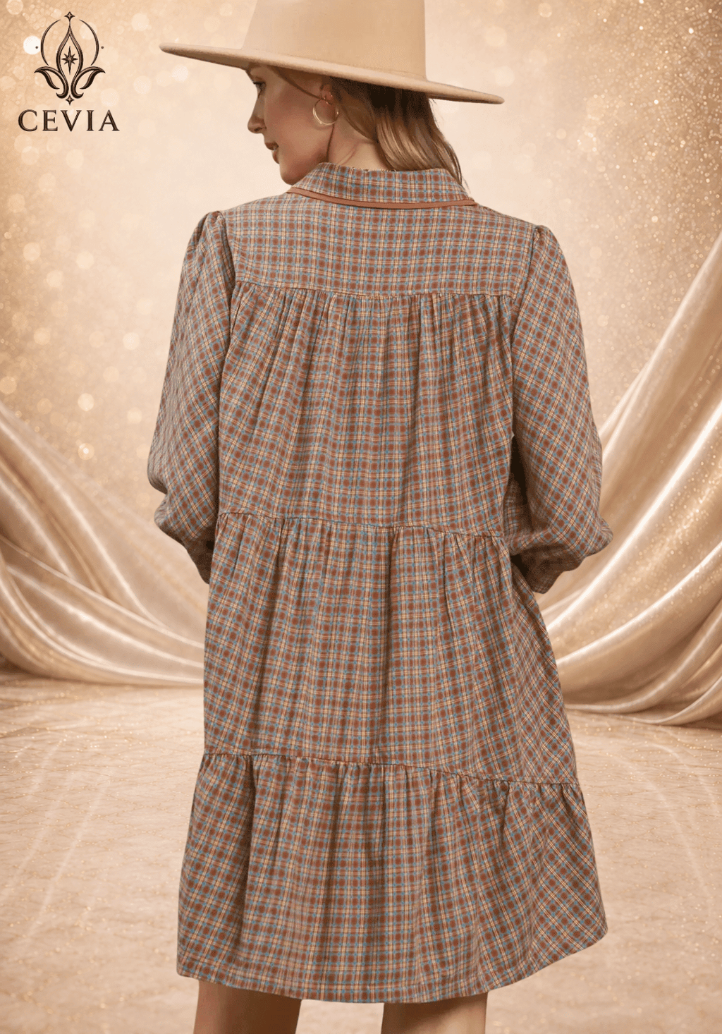 Timeless Plaid Oversized Shirt Dress - CEVIA