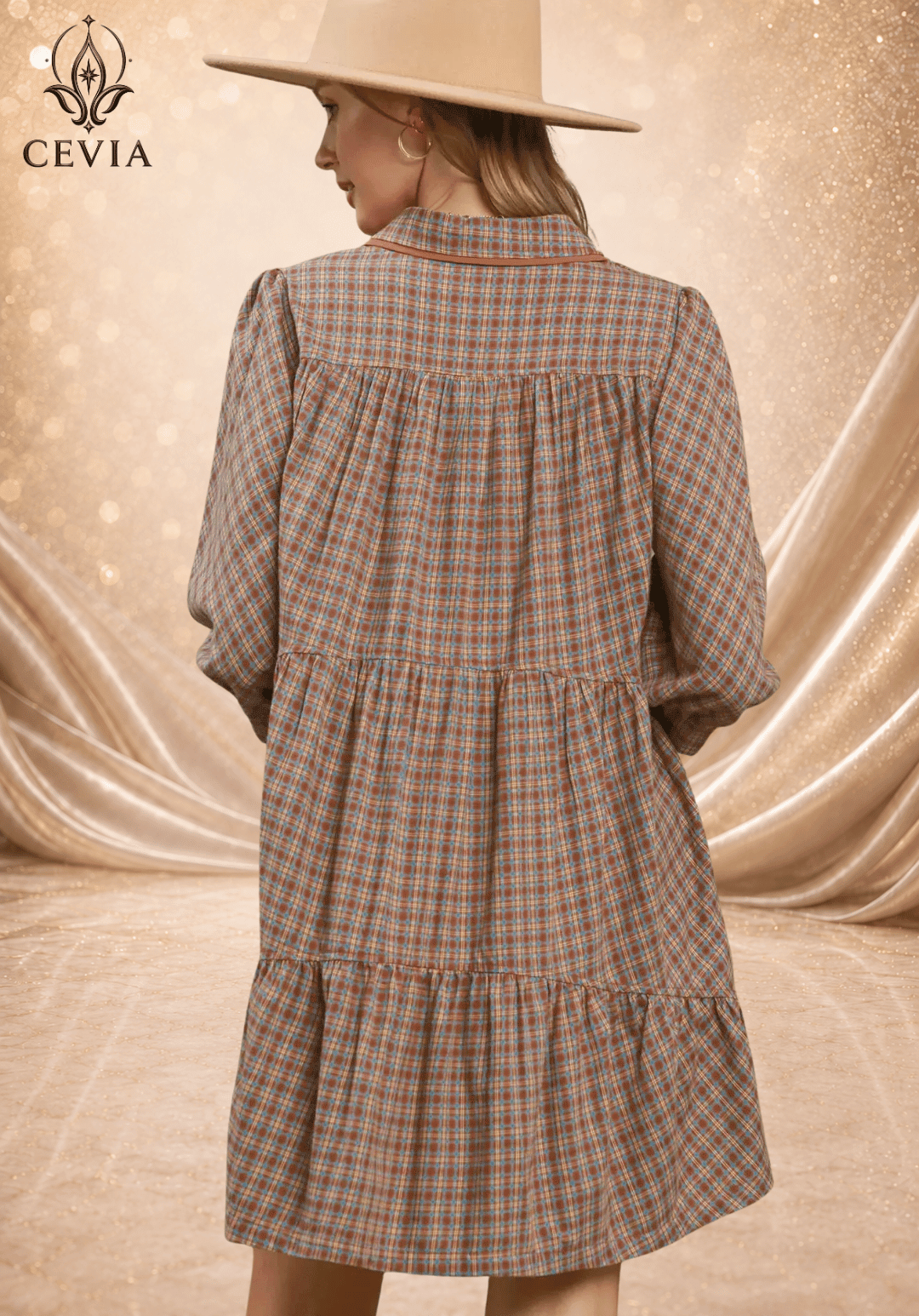 Timeless Plaid Oversized Shirt Dress - CEVIA